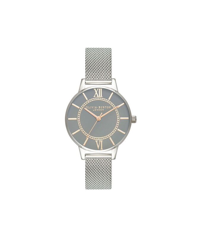 ĐỒNG HỒ OLIVIA BURTON WONDERLAND GREY DIAL PALE ROSE GOLD & SILVER MESH