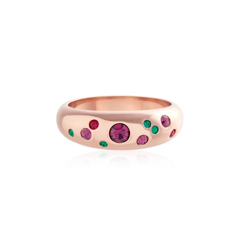 Nhẫn Rainbow Rose Gold Jewel Tone