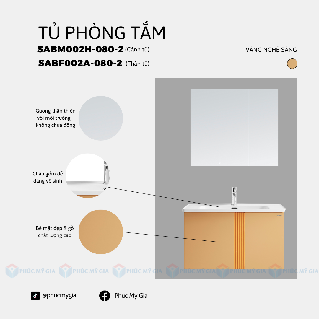 TỦ PHÒNG TẮM HIỆN ĐẠI SABM002H-080-2