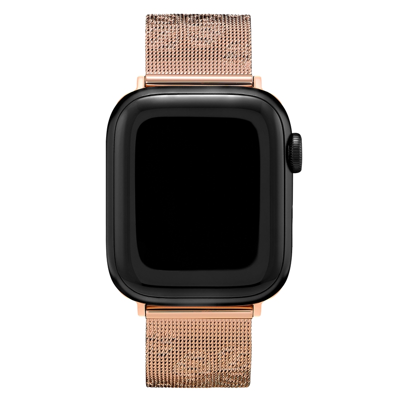 Strap for Apple Watch Rose Gold With Floral Debossed Detail Mesh Strap