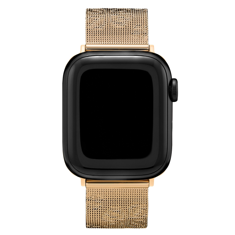 Strap for Apple Watch Gold With Floral Debossed Detail Mesh Strap