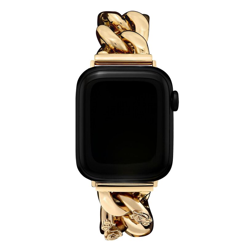 Strap for Apple Watch Gold With Floral Link Bracelet Strap