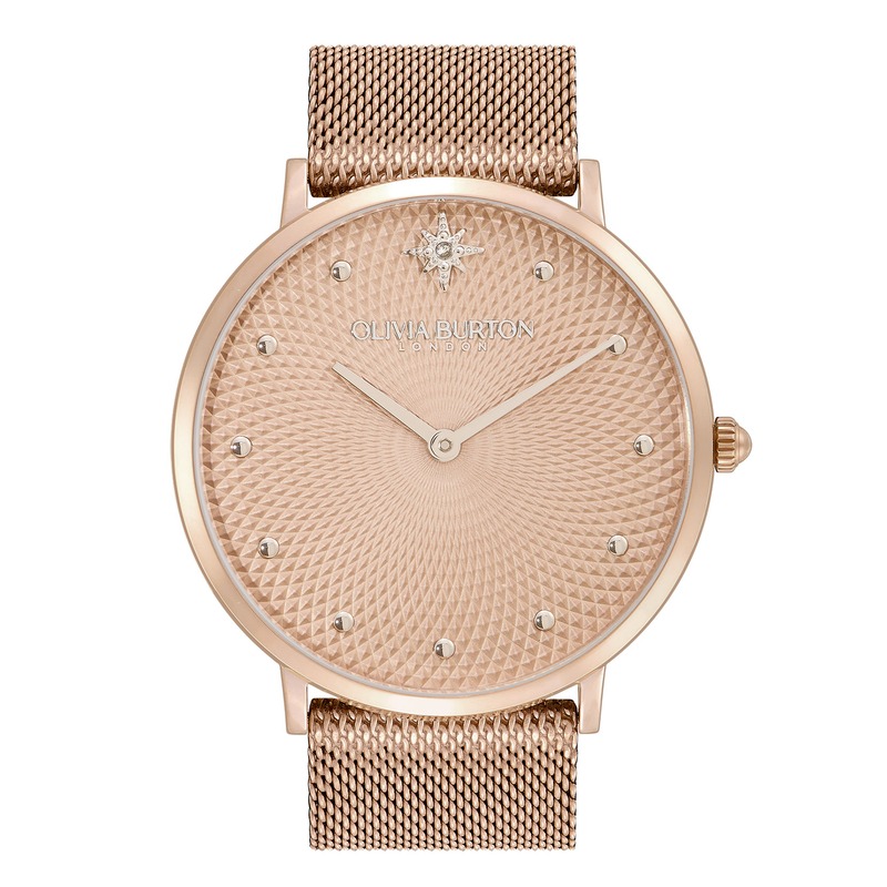 Ultra Slim Silver & Carnation Gold Mesh Watch 40mm