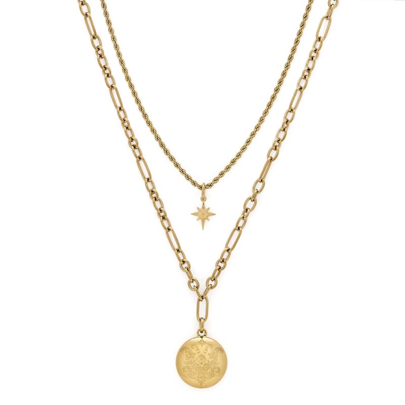 Ever Stacked Gold Plated Multi-Chain Necklace