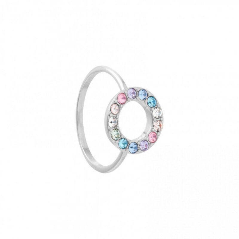  Olivia Burton Anillo Halo Arcoirirs Plata