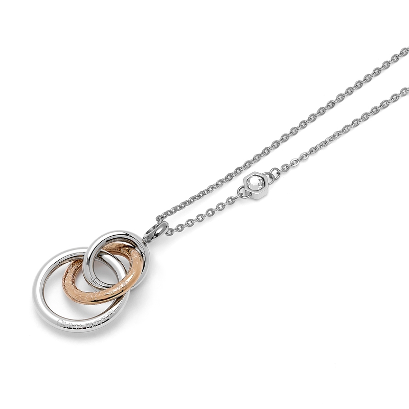 Encircle Silver & Rose Gold  Pendant Necklace