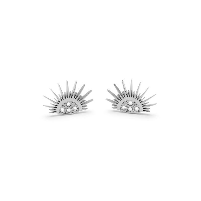 Celestial Sun Silver Stud Earrings