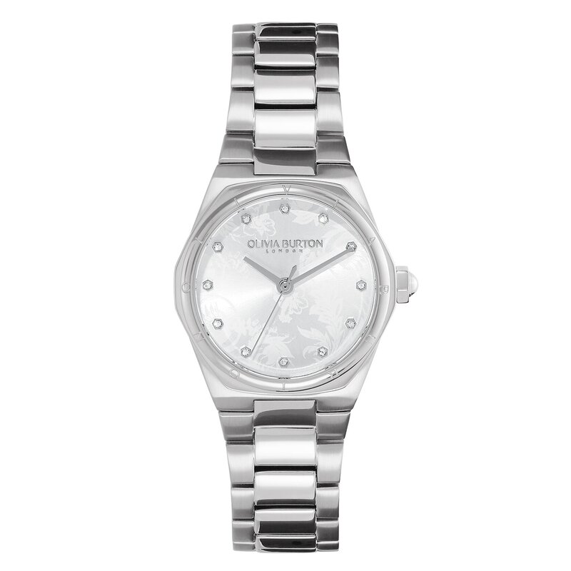 28mm Mini Hexa White & Silver Bracelet Watch 