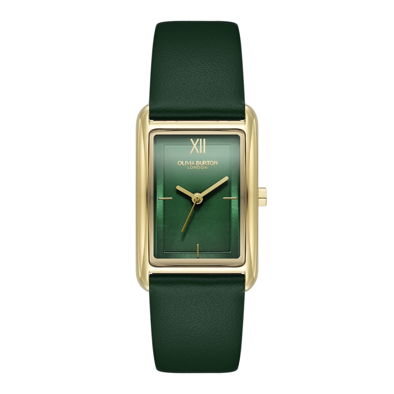 23mm Grove Gold & Forest Green Leather Strap Watch 