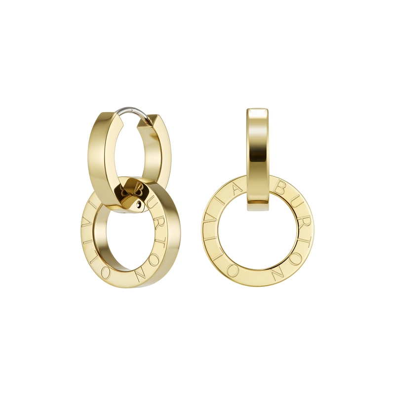 Honeycomb Toggle Gold Plated Hoop Earrings