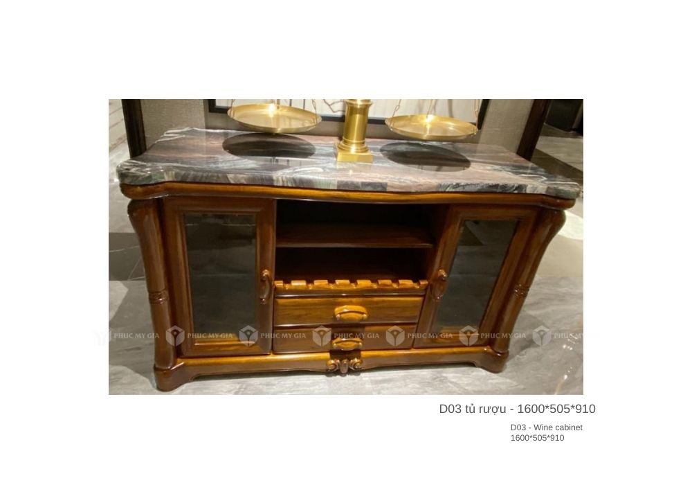 tủ gỗ mun nguyên khối D03