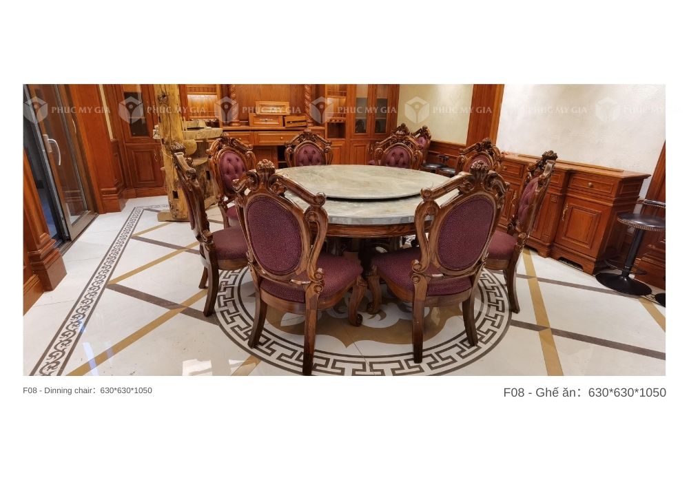 Ghế ăn gỗ mun nguyên khối F08