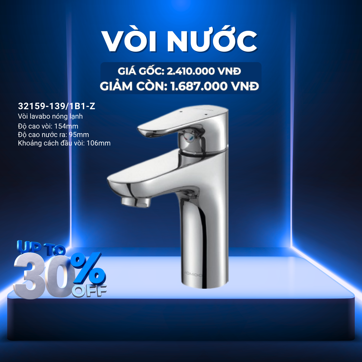 VÒI LAVABO NÓNG LẠNH - 32159-139/1B1-Z