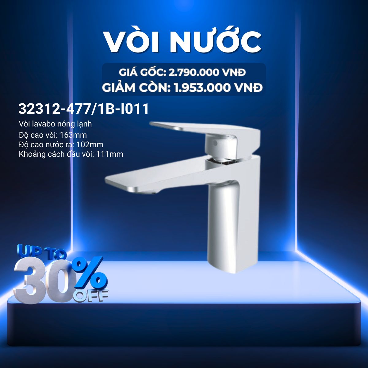 VÒI LAVABO NÓNG LẠNH - 32312-477/1B-I011