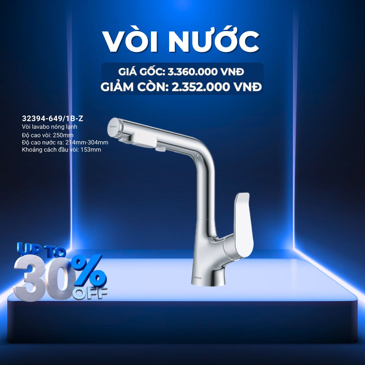 VÒI LAVABO NÓNG LẠNH - 32394-649/1B-Z