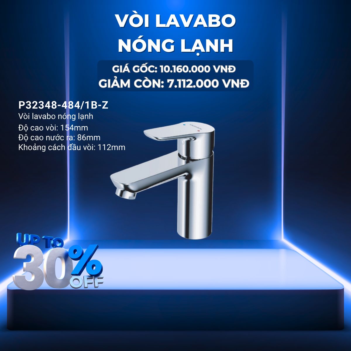 VÒI LAVABO NÓNG LẠNH - P32348-484/1B-Z