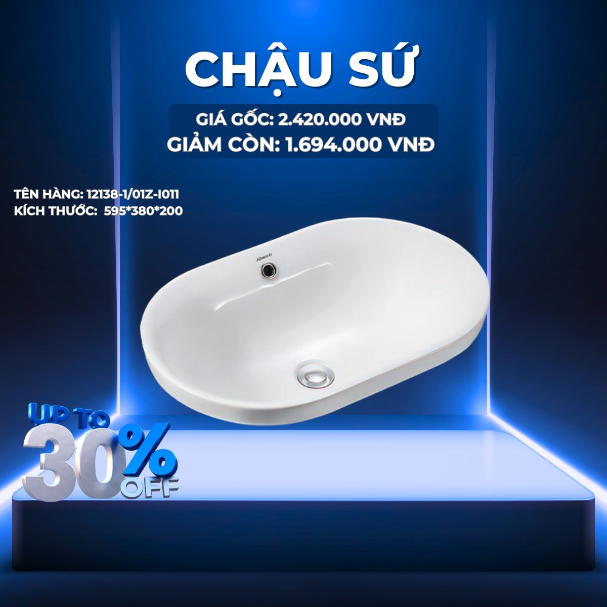 CHẬU RỬA DƯƠNG VÀNH JOMOO 12138-1/01Z-I011