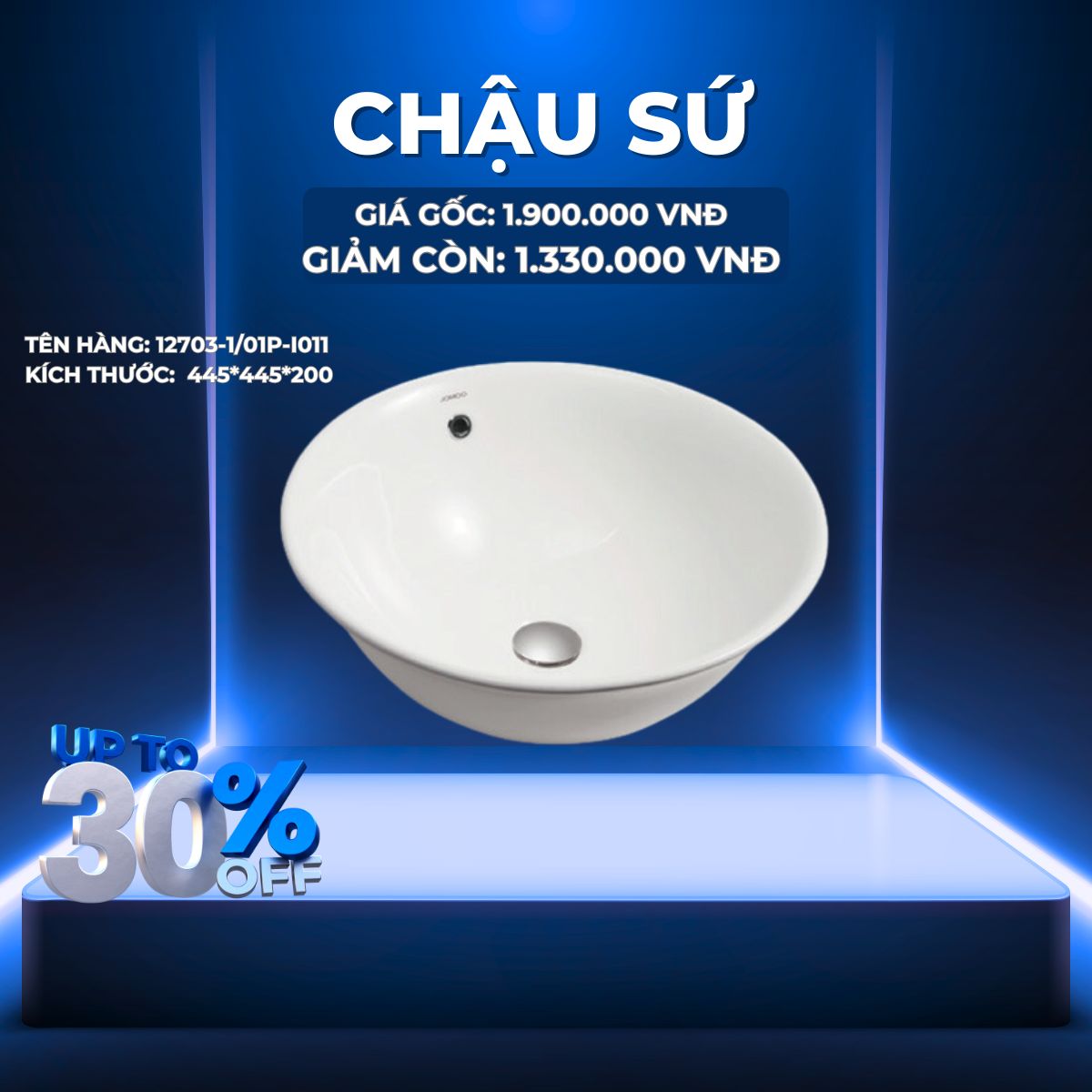 CHẬU RỬA ĐẶT BÀN JOMOO 12703-1/01P-I011