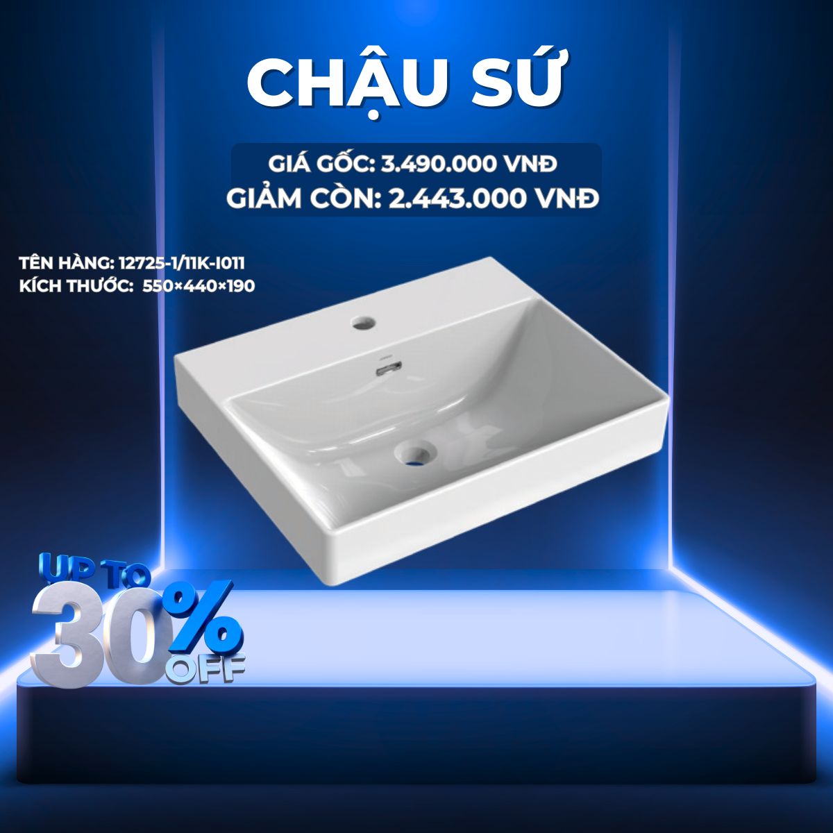 CHẬU RỬA ĐẶT BÀN JOMOO 12725-1/11K-I011