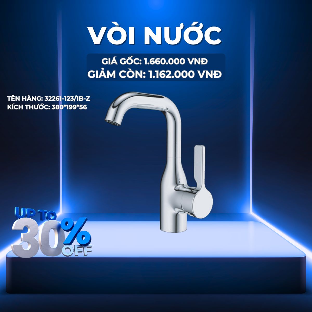 VÒI LAVABO NÓNG LẠNH JOMOO 32261-123/1B-Z