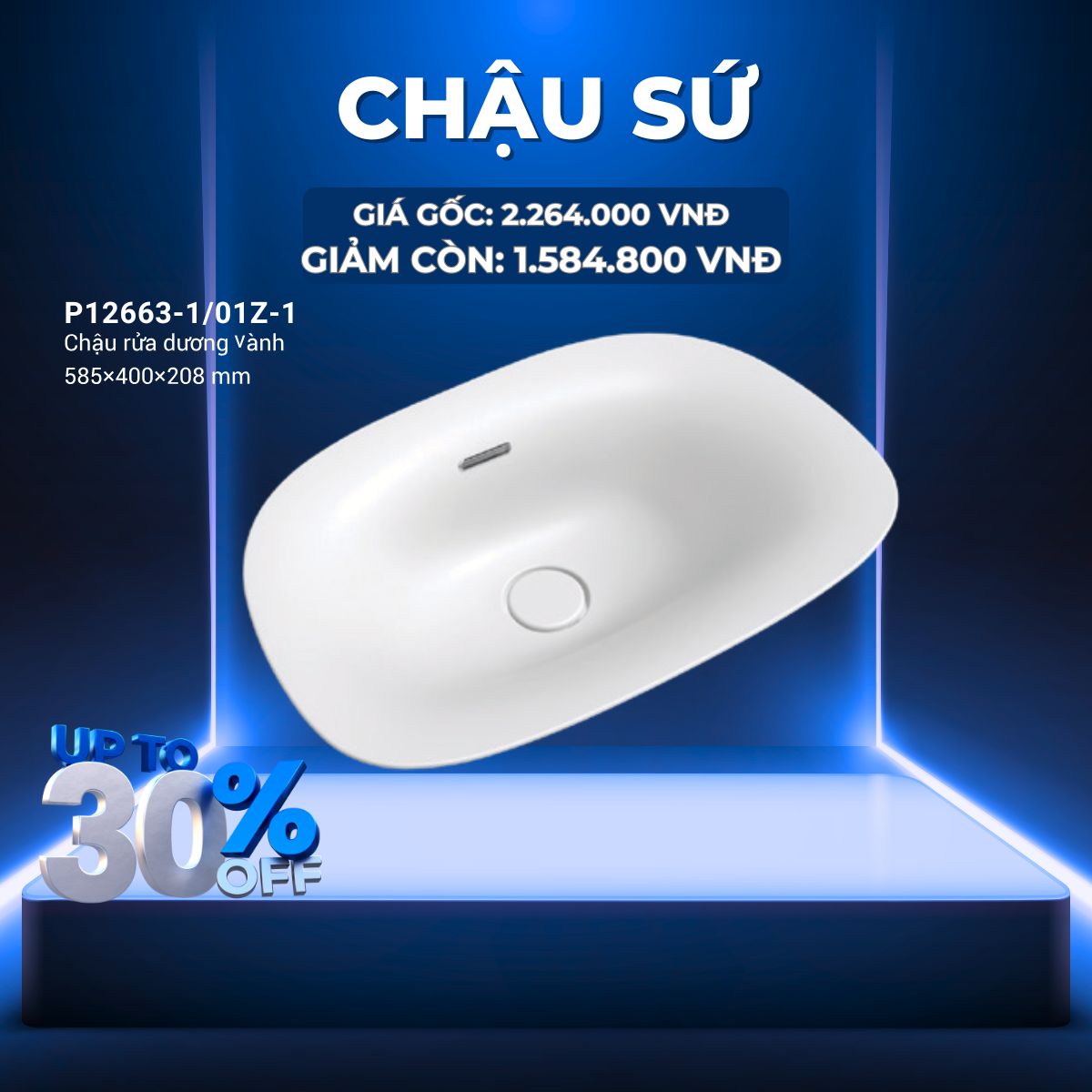 CHẬU RỬA DƯƠNG VÀNH JOMOO P12663-1/01Z-1