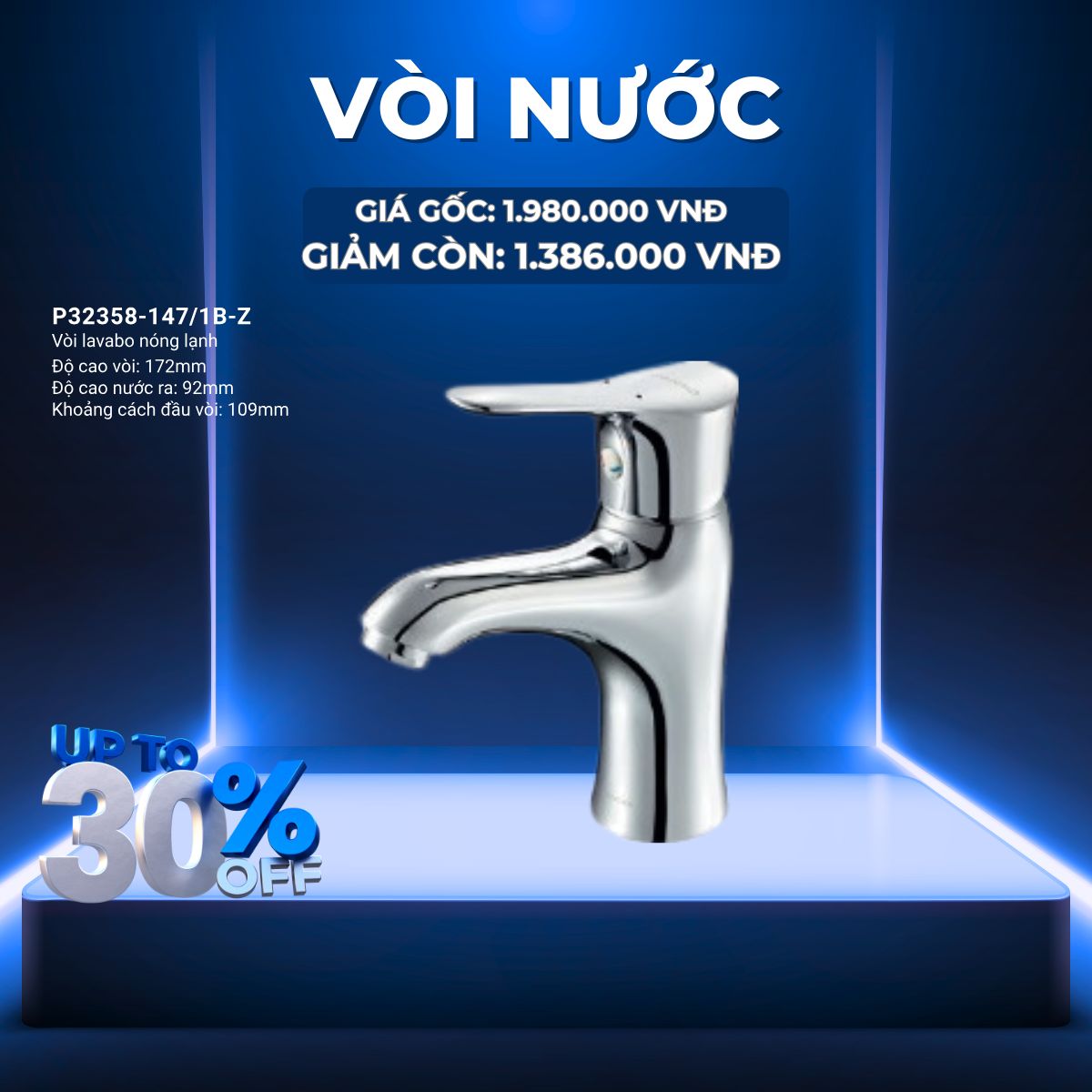 VÒI LAVABO NÓNG LẠNH JOMOO P32358-147/1B-Z