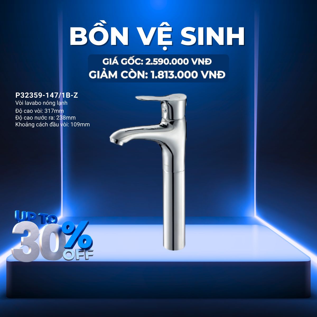 VÒI LAVABO NÓNG LẠNH JOMOO P32359-147/1B-Z