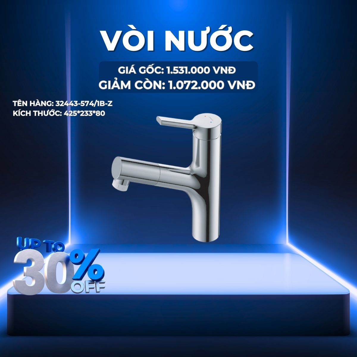 VÒI LAVABO NÓNG LẠNH JOMOO 32443-574/1B-Z