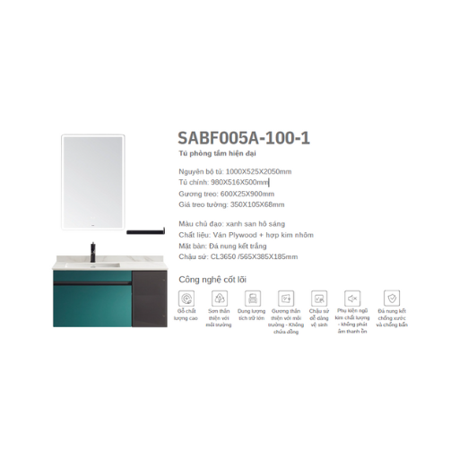 TỦ PHÒNG TẮM HIỆN ĐẠI SSWW SABF005A-100-1