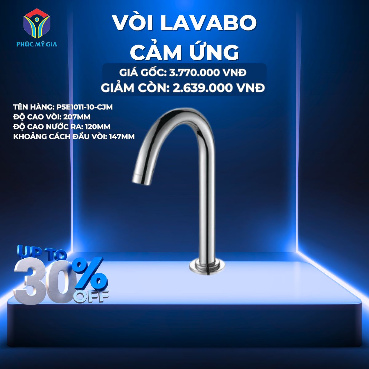 VÒI LAVABO CẢM ỨNG JOMOO P5E1011-10-CJM