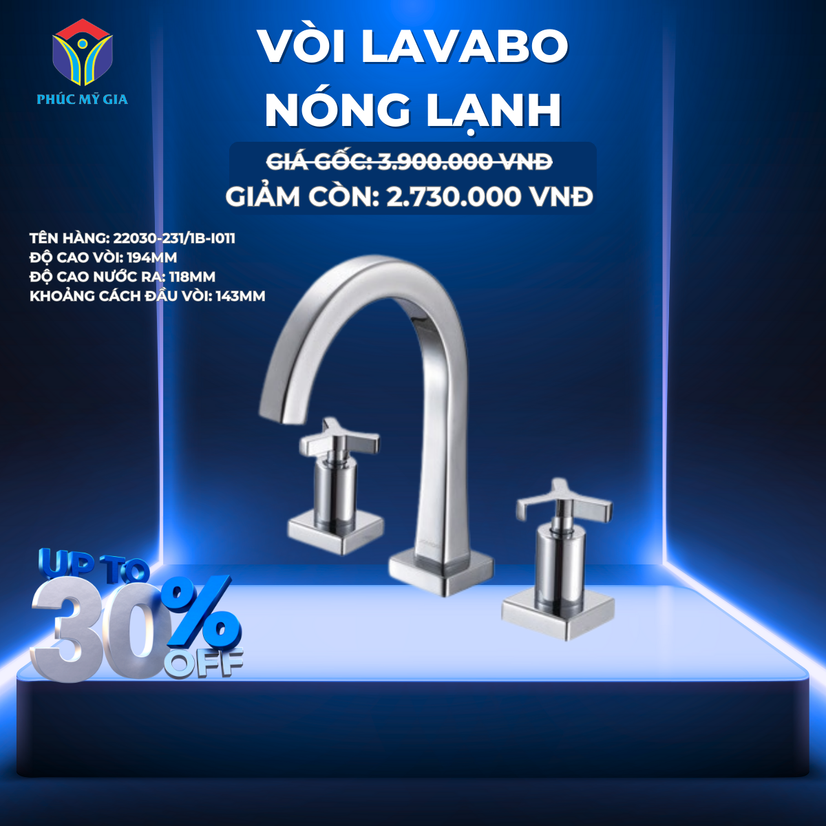 VÒI LAVABO NÓNG LẠNH JOMOO 22030-231/1B-I011
