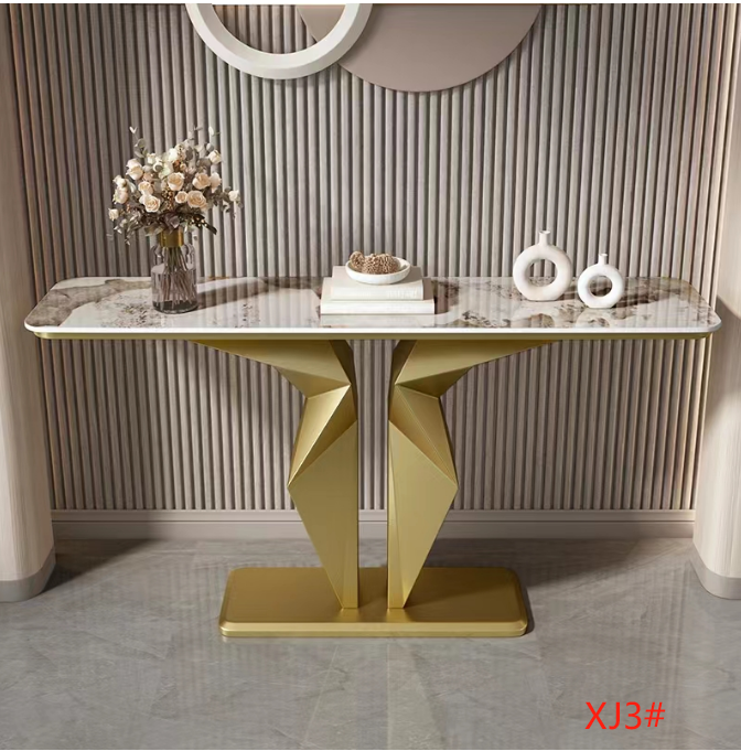 Bàn console chân sắt mặt đá 