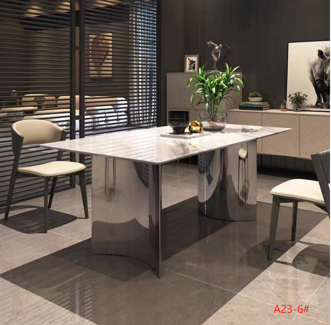Bàn ăn cao cấp chân 2 trụ cong