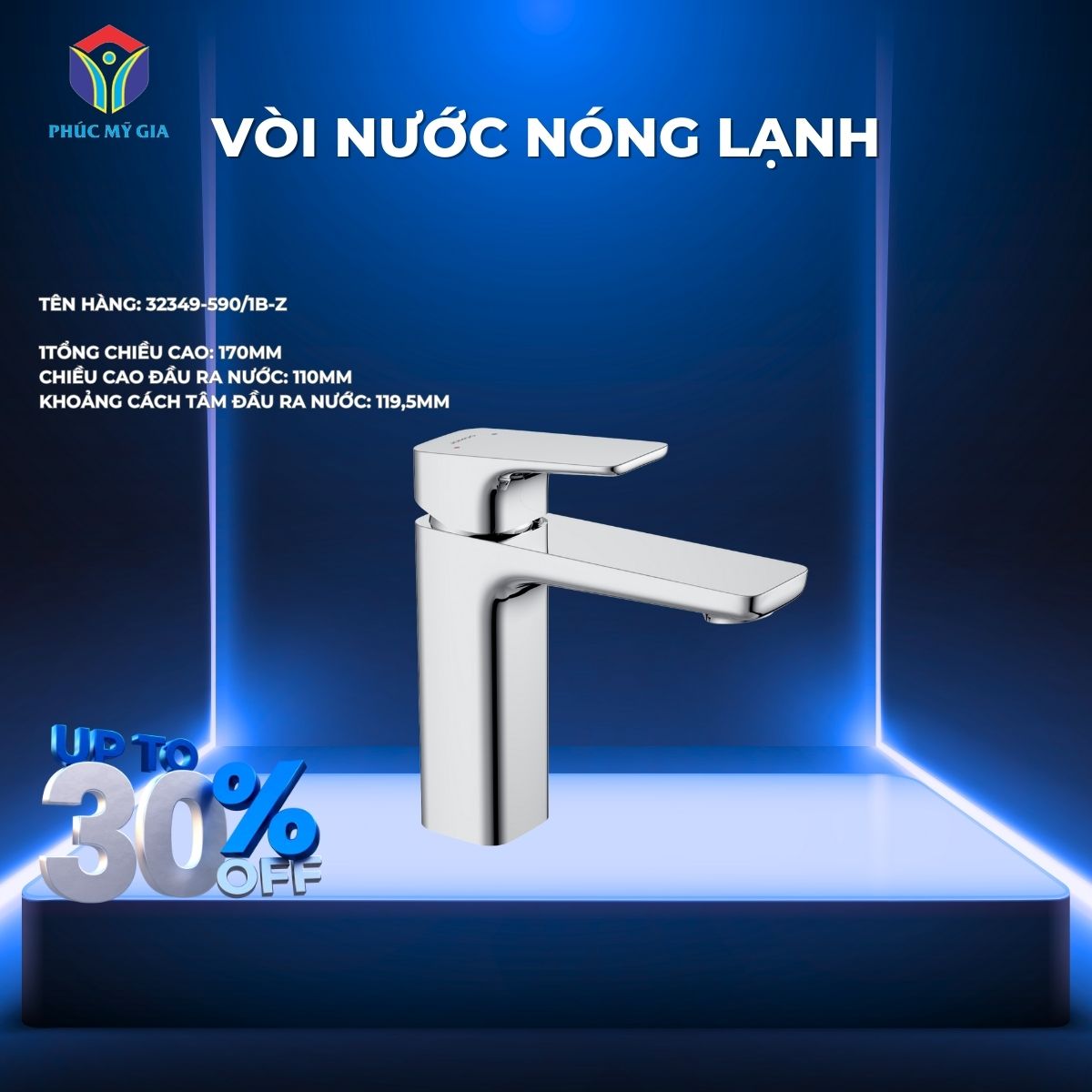 VÒI LAVABO NÓNG LẠNH JOMOO 32349-590/1B-Z