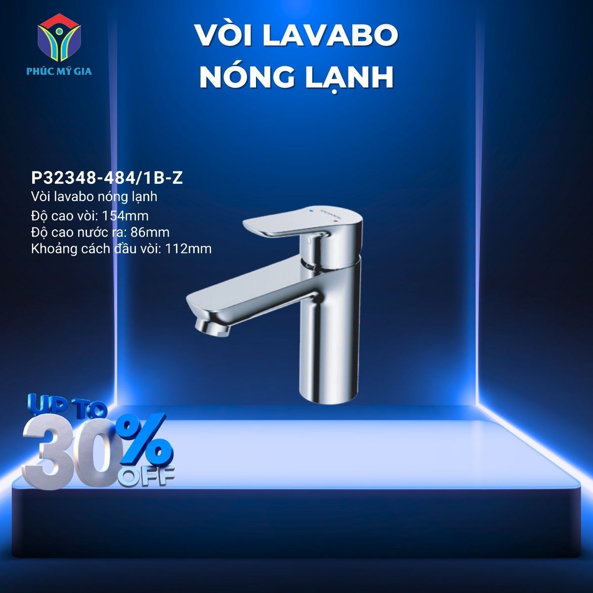 VÒI LAVABO NÓNG LẠNH - P32348-484/1B-Z