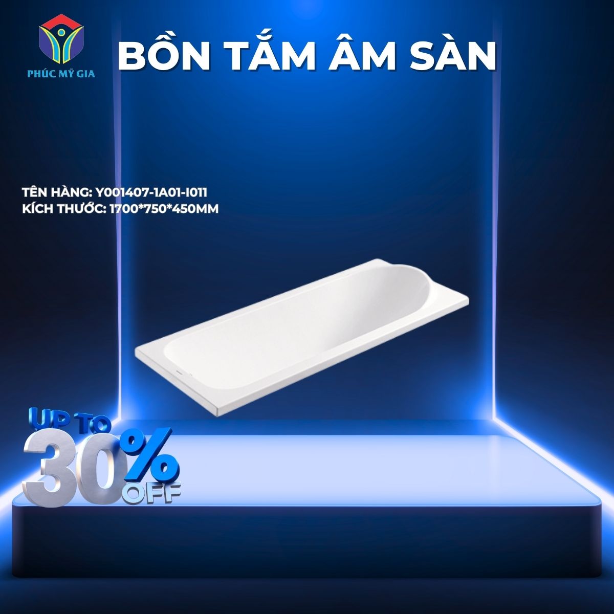 BỒN TẮM ÂM SÀN JOMOO Y001407-1A01-I011
