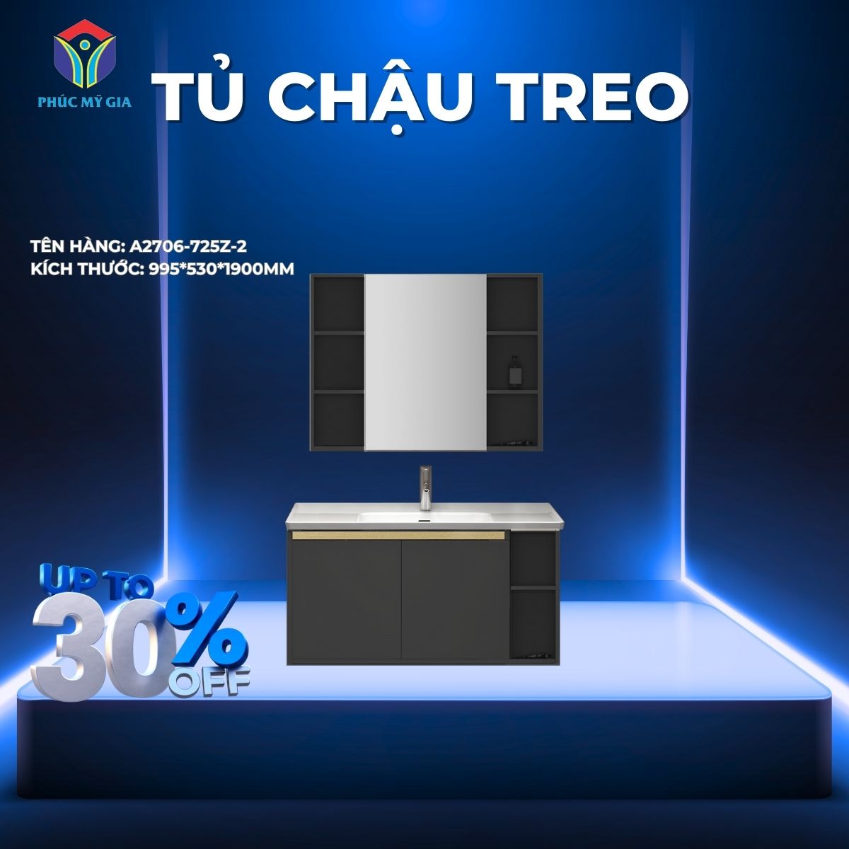  TỦ CHẬU TREO JOMOO A2706-725Z-2
