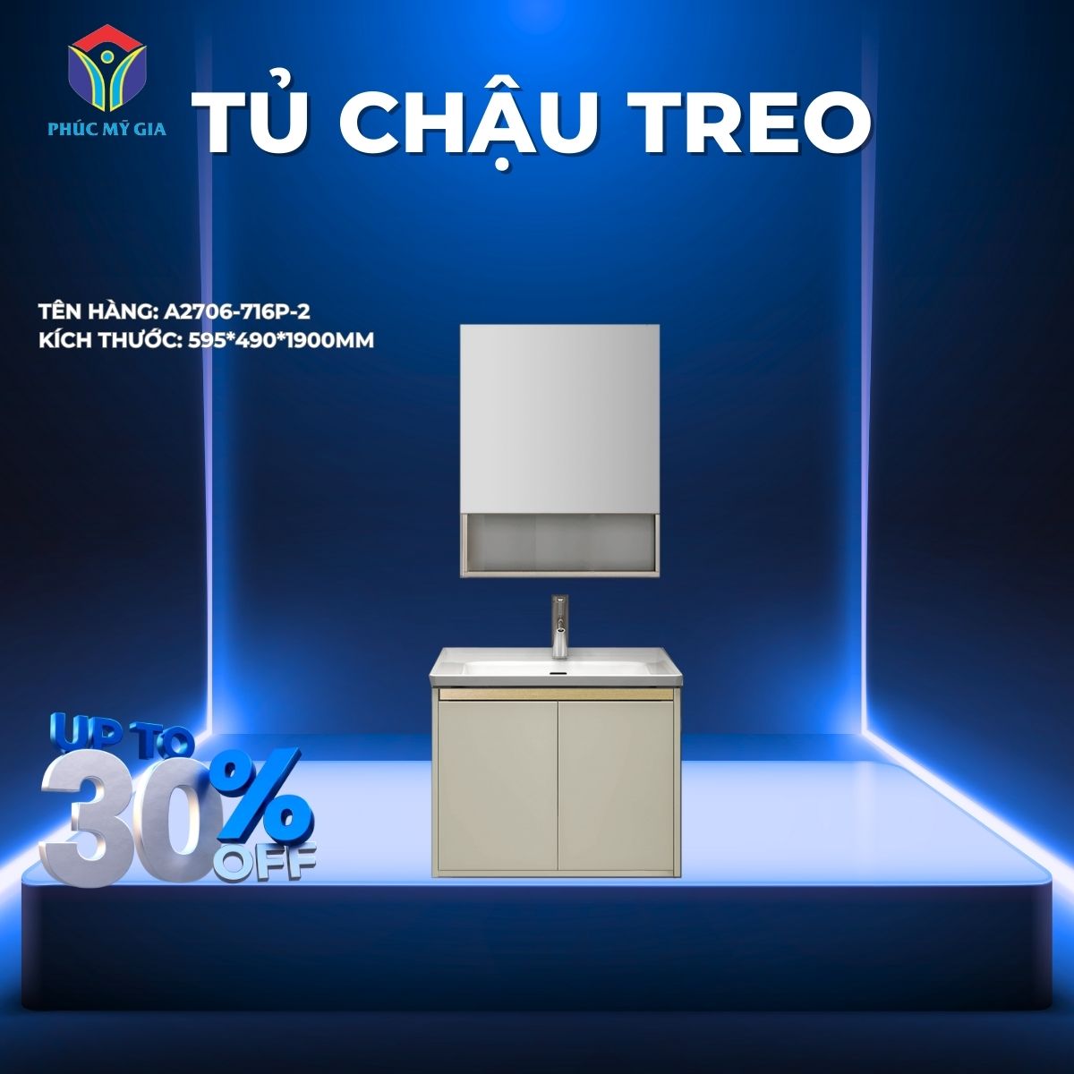 TỦ CHẬU TREO JOMOO A2706-716P-2