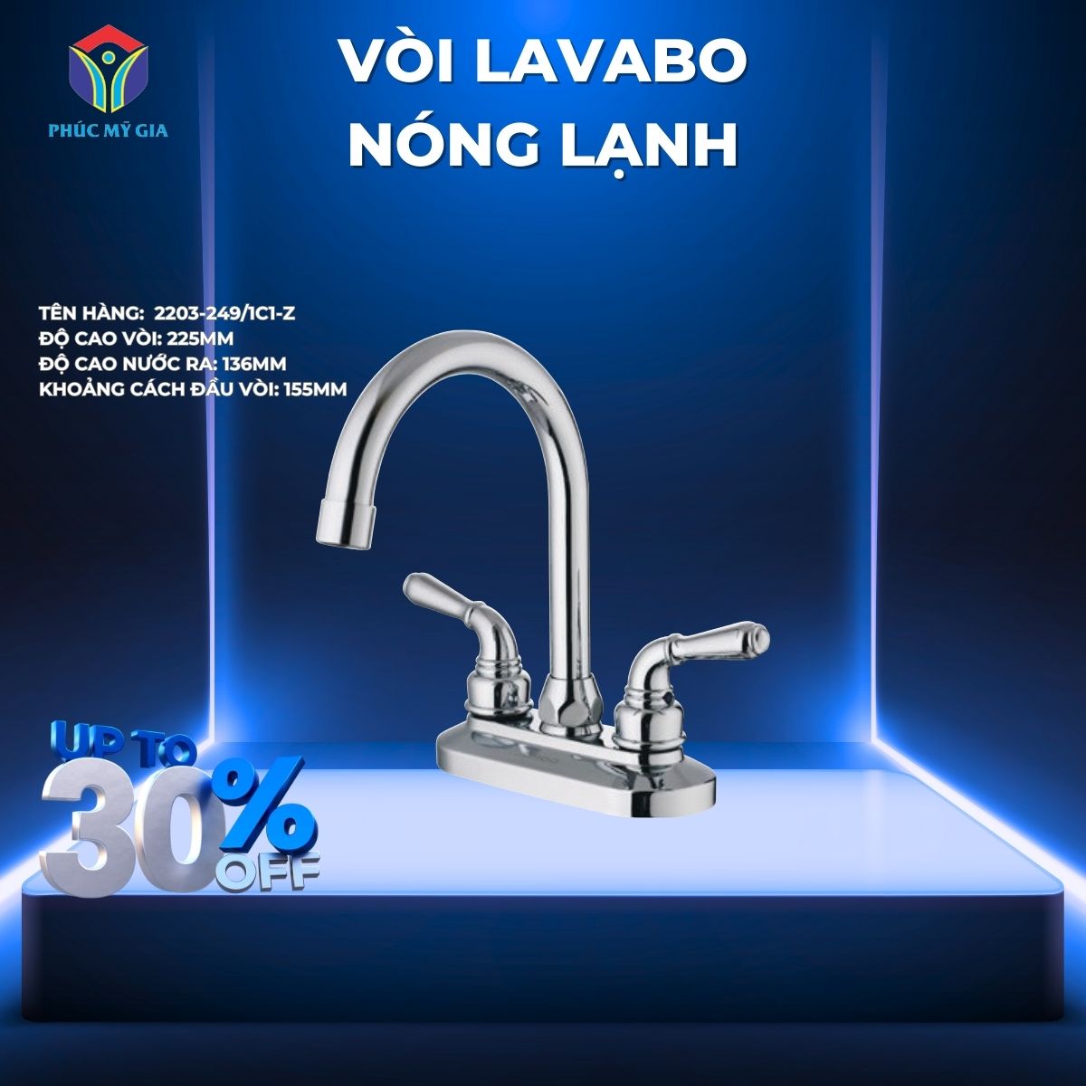 VÒI LAVABO NÓNG LẠNH JOMOO 2203-249/1C1-Z
