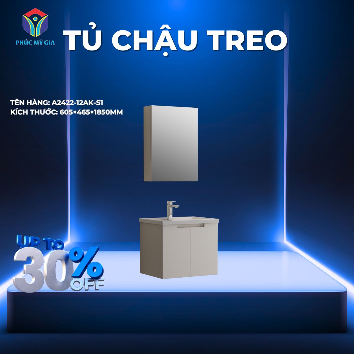 TỦ CHẬU TREO JOMOO A2422-12AK-S1