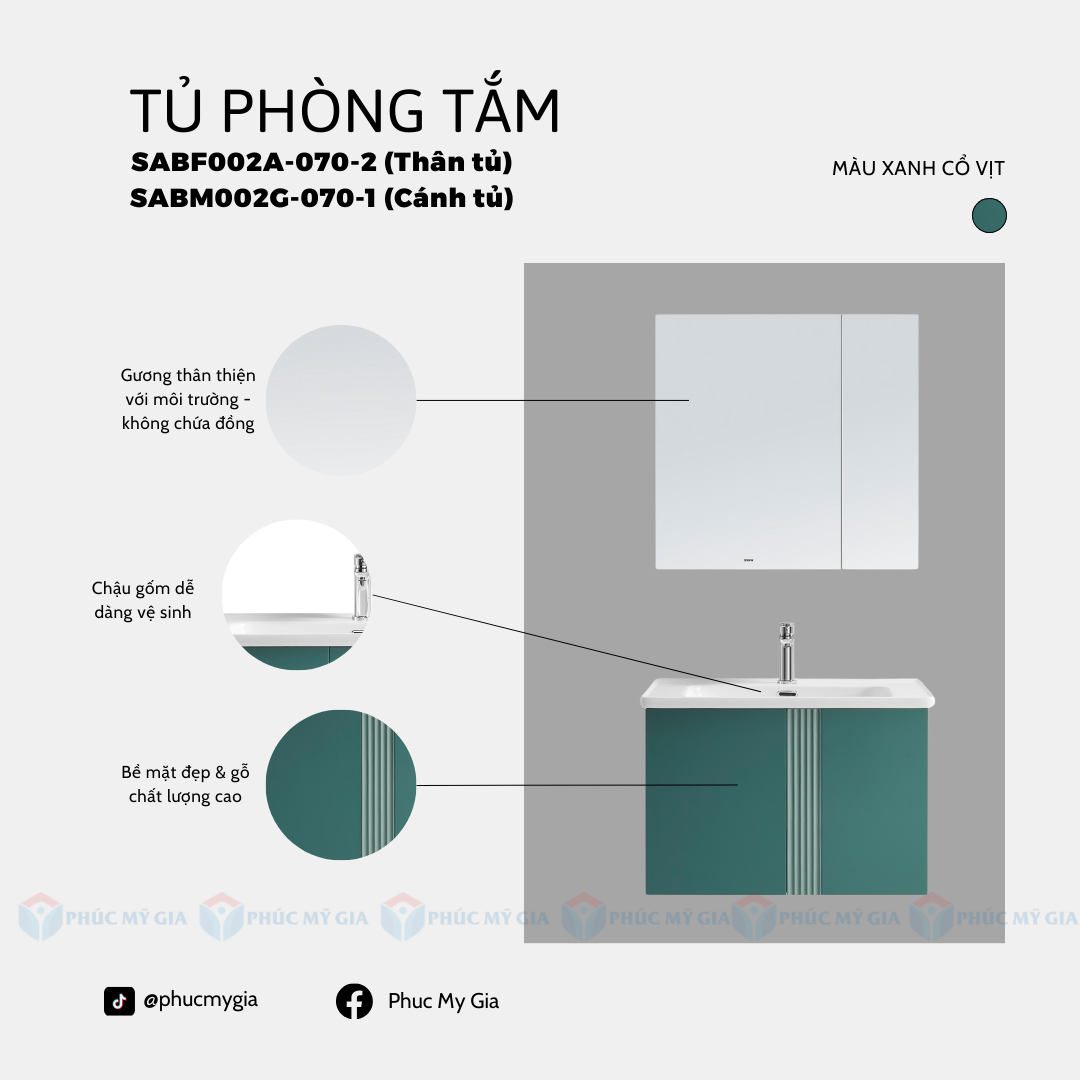 TỦ PHÒNG TẮM HIỆN ĐẠI SABF002A-070-2