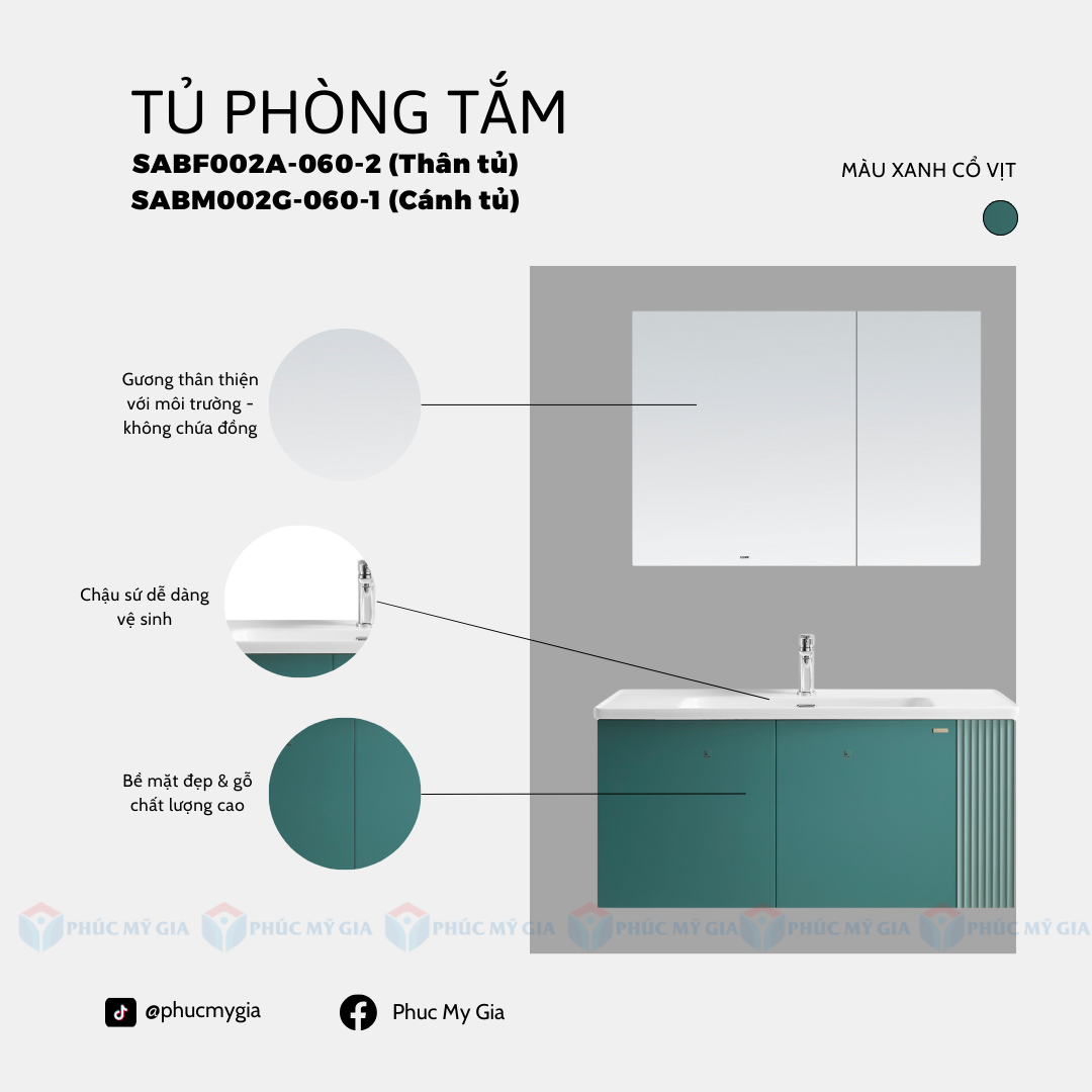 TỦ PHÒNG TẮM HIỆN ĐẠI SABF002A-060-2