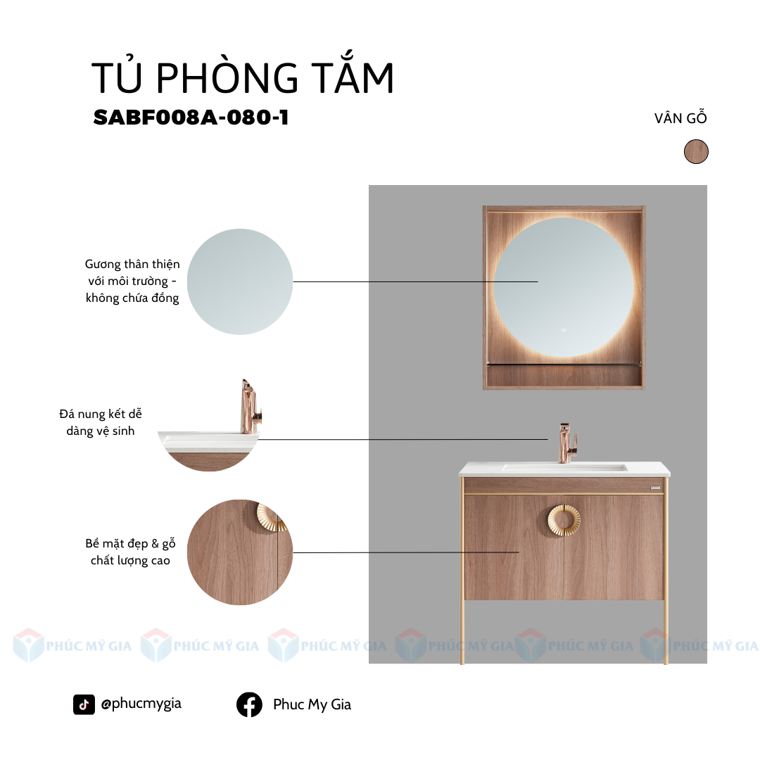 TỦ PHÒNG TẮM HIỆN ĐẠI SABF008A-080-1