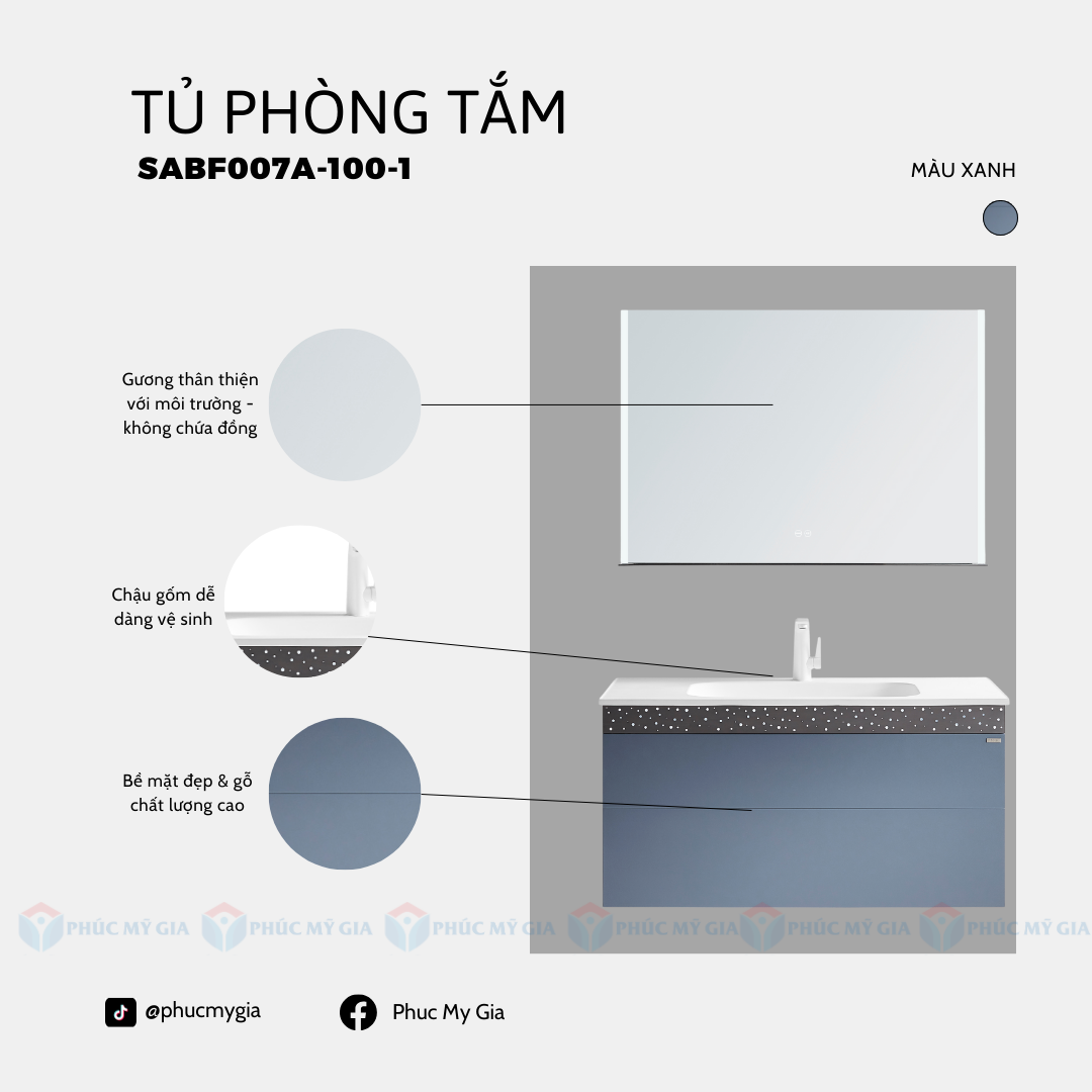 TỦ PHÒNG TẮM HIỆN ĐẠI SABF007A-100-1