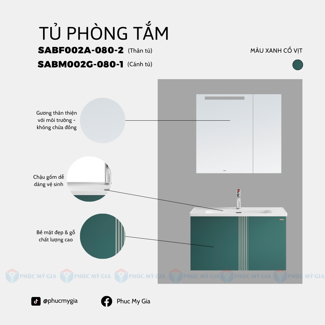 TỦ PHÒNG TẮM HIỆN ĐẠI SABM002G-080-2
