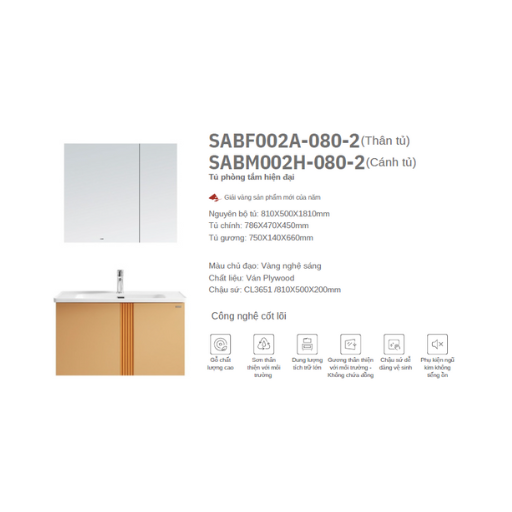 SABF002A-080-2 (Thân tủ) SABM002H-080-2  (Cánh tủ)