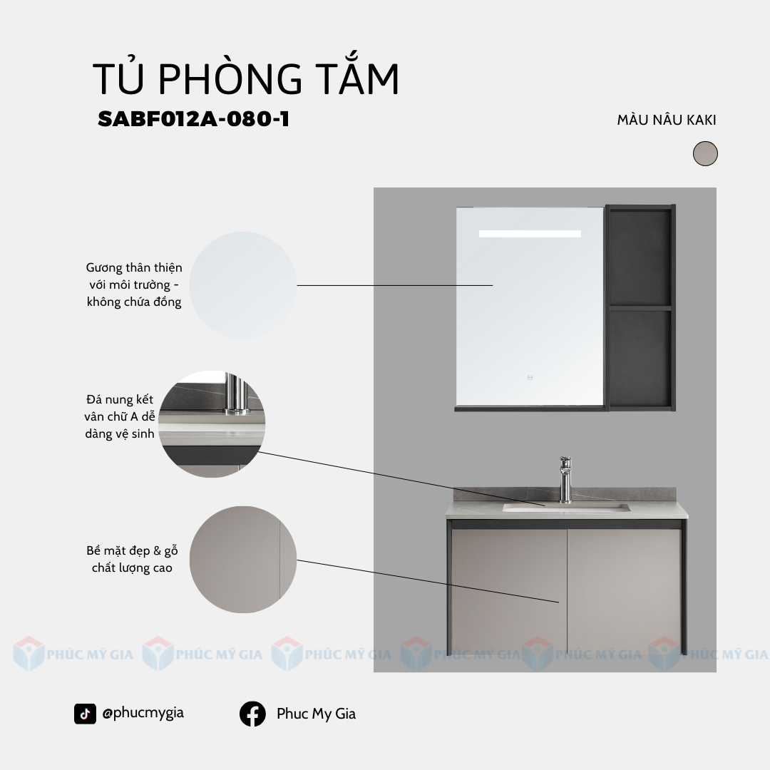 TỦ PHÒNG TẮM HIỆN ĐẠI SABF012A-080-1