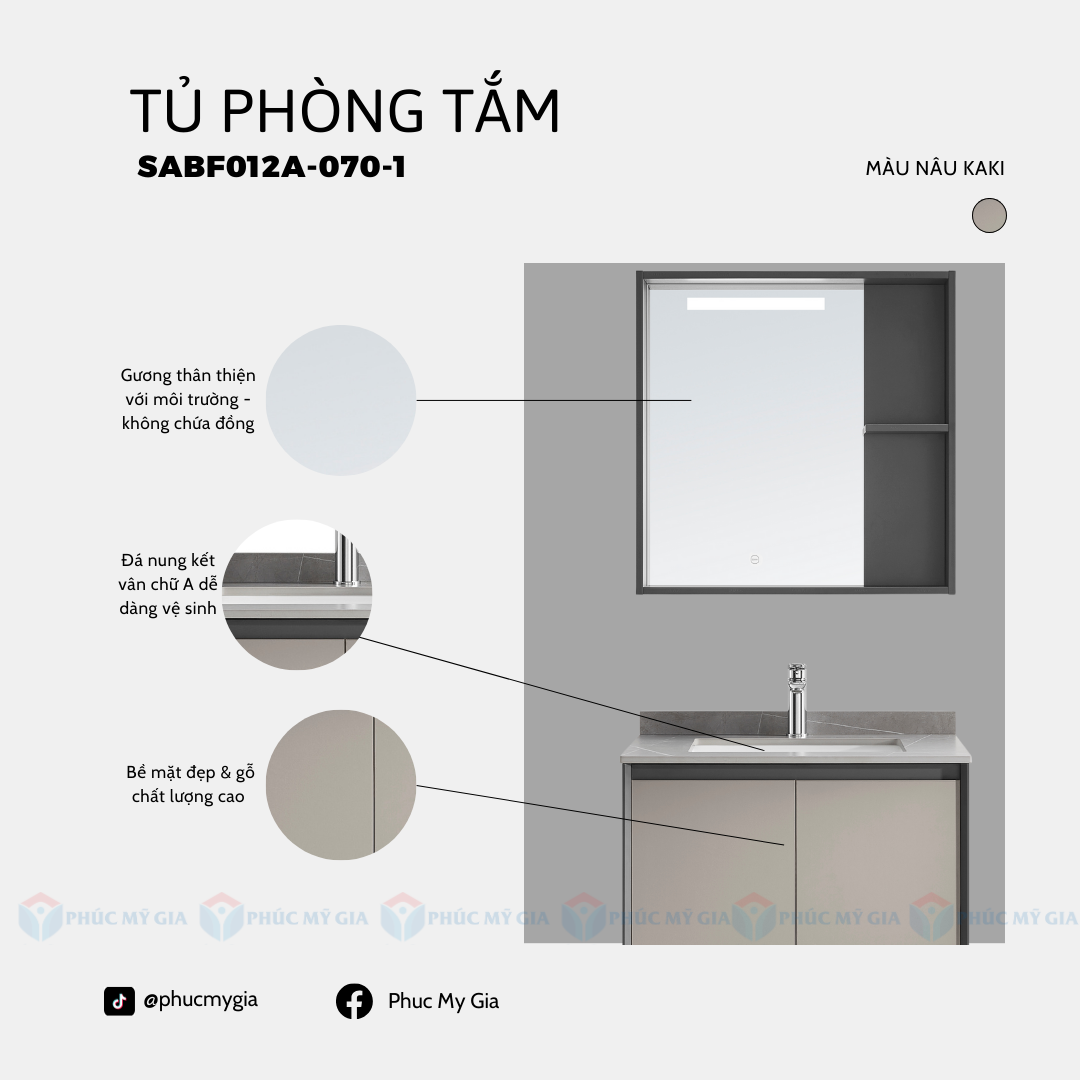 TỦ PHÒNG TẮM HIỆN ĐẠI SABF012A-070-1