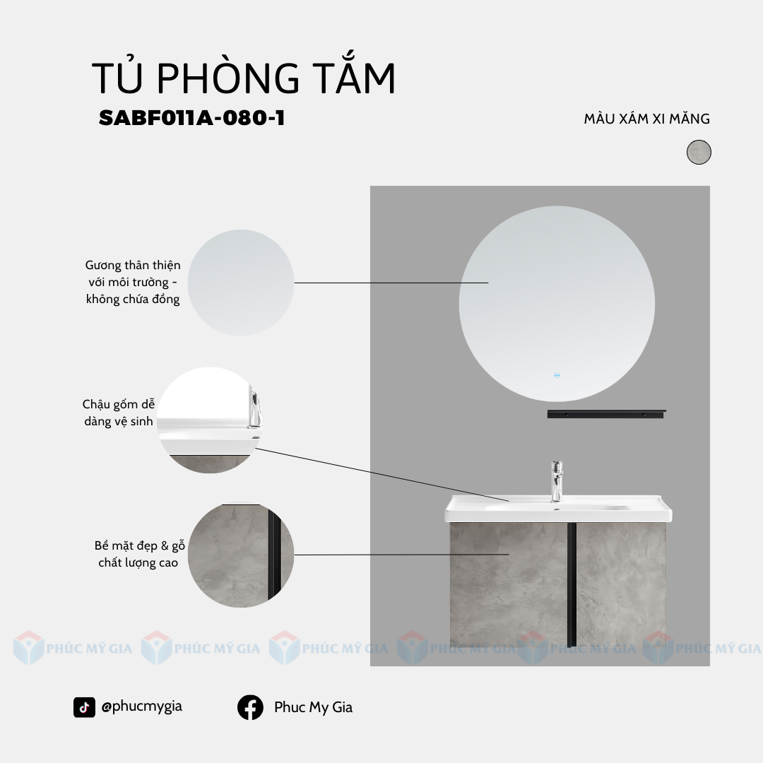 TỦ PHÒNG TẮM HIỆN ĐẠI SABF011A-080-1