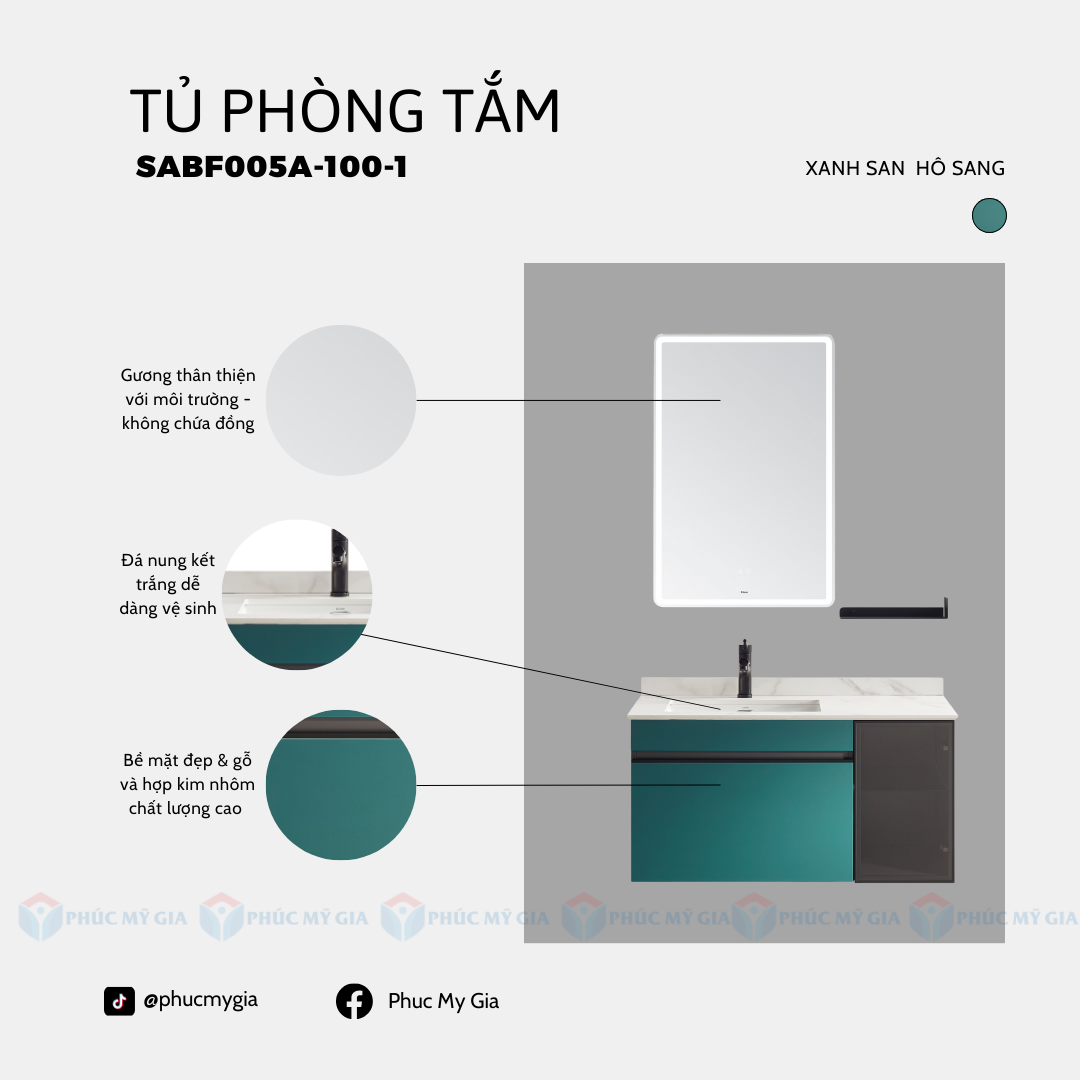 TỦ PHÒNG TẮM HIỆN ĐẠI SABF005A-100-1